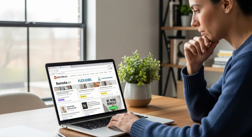 Pesquisando vagas home office reais em plataformas confiáveis de empregos remotos