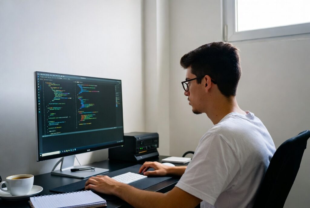 Código TypeScript com tipagem estática – essencial para equipes remotas de TI