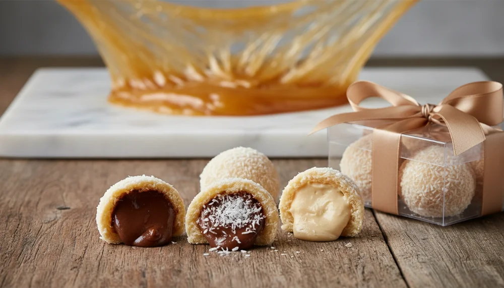 Como fazer Balas de Coco Gourmet Recheadas para vender