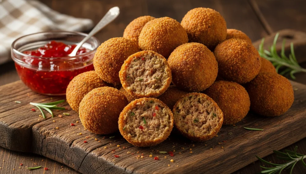 bolinhas de linguiça calabresa crocantes